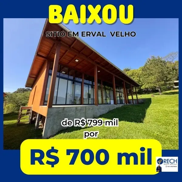 Imagem do anúnio: Vendo fazenda / sítio / chácara em Erval Velho , Santa Catarina no bairro Interior